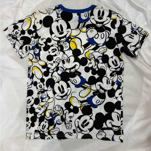 Disney Mickey Mouse Graphic T-Shirt Kids L (10/12) Cartoon Print Tee Blue Yellow - Picture 2 of 3